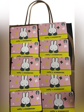 Starbucks x Miffy Gift Card (New) Empty No  Value On Card LOT OF 10 w Small Bag